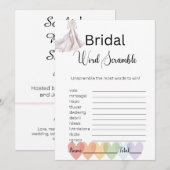 Invitation Jeu de mots mêlés Robe de Mariée Blanc (Devant / Derrière)