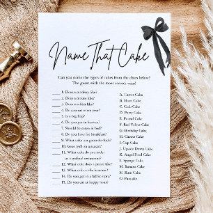 Invitation Jeu de Noces : Nommez ce Gâteau Black Bow
