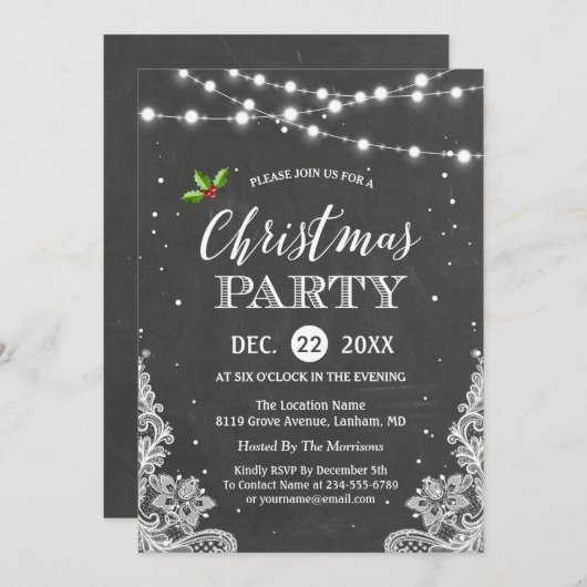 Invitation Jeu de Noël (Devant / Derrière)