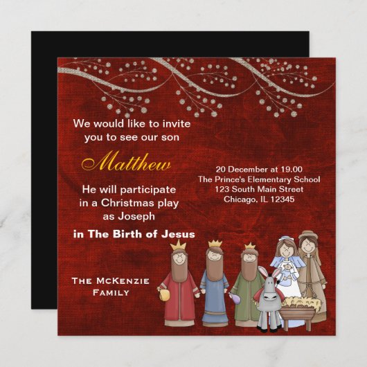 Invitation Jeu de Noël (Devant / Derrière)