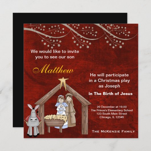 Invitation Jeu de Noël (Devant / Derrière)