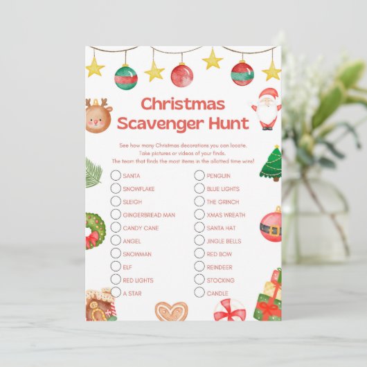 Invitation Jeu de Noël amusant - Pas modifiable - (Debout devant)