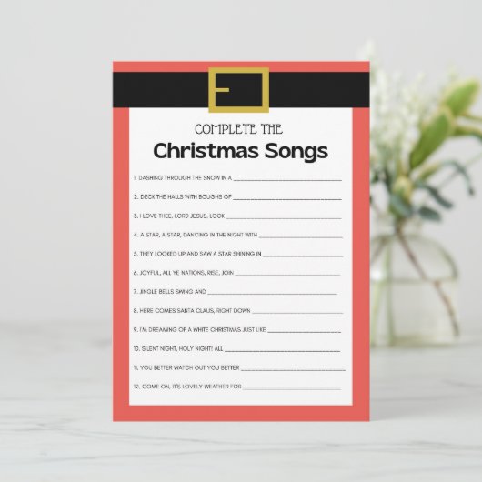 Invitation Jeu de Noël amusant - Pas modifiable - (Debout devant)