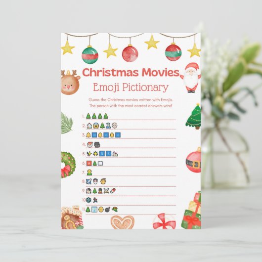 Invitation Jeu de Noël amusant - Pas modifiable - (Debout devant)