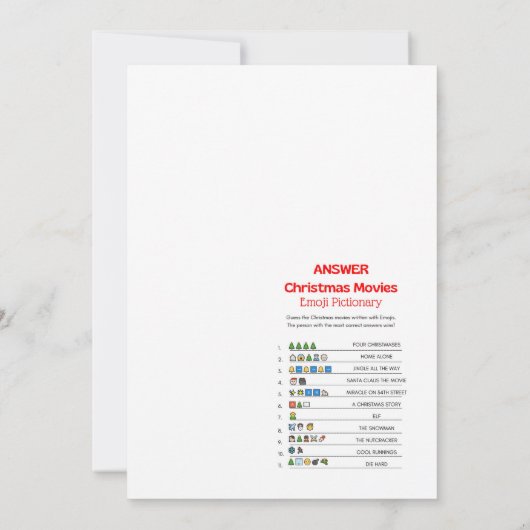 Invitation Jeu de Noël amusant - Pas modifiable - (Dos)