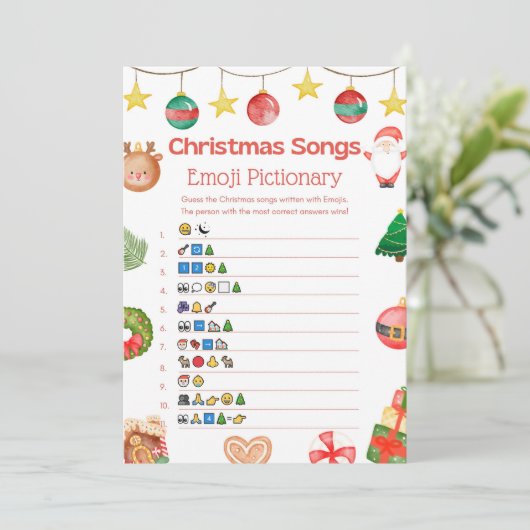 Invitation Jeu de Noël amusant - Pas modifiable - (Debout devant)