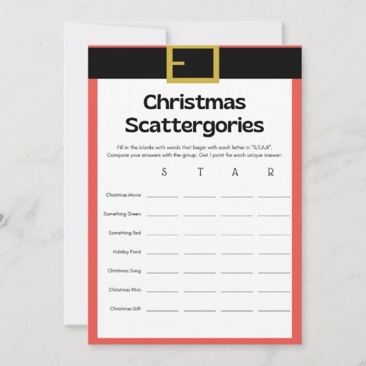 Invitation Jeu de Noël amusant - Pas modifiable - (Devant)