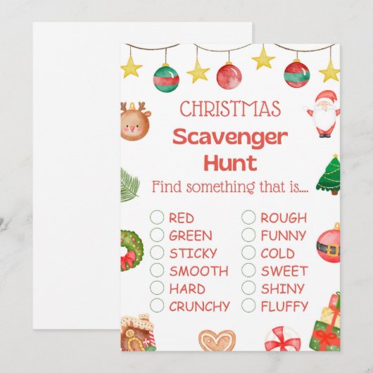 Invitation Jeu de Noël amusant - Pas modifiable - (Devant / Derrière)