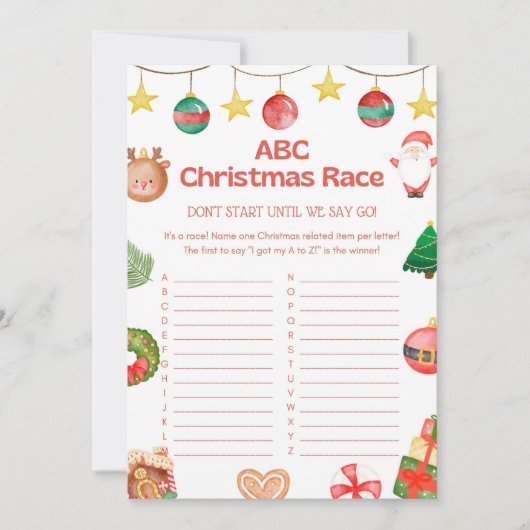 Invitation Jeu de Noël amusant - Pas modifiable - (Devant)