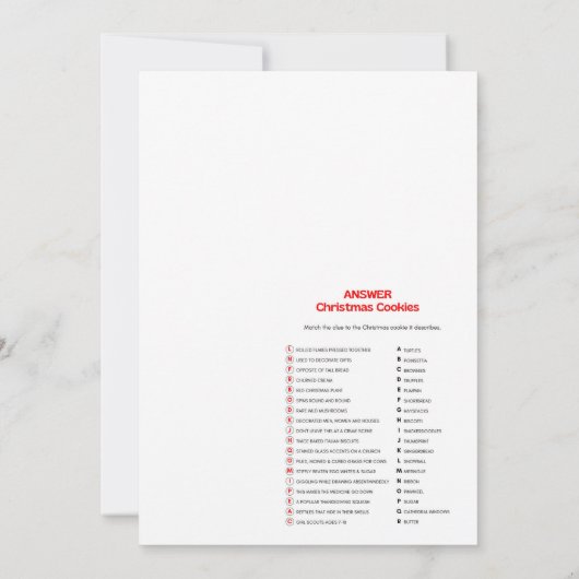 Invitation Jeu de Noël amusant - Pas modifiable - (Dos)