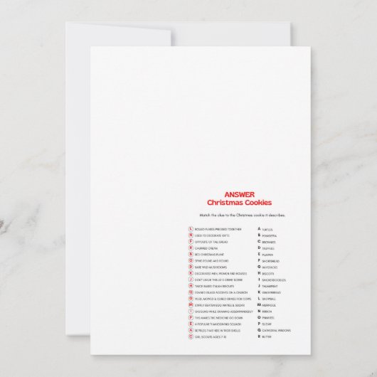 Invitation Jeu de Noël amusant - Pas modifiable - (Dos)