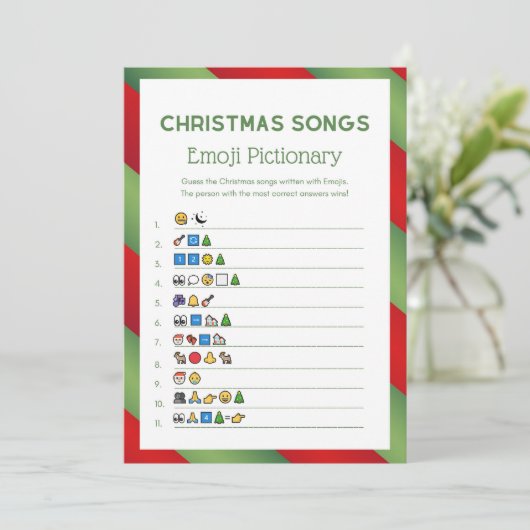 Invitation Jeu de Noël - Non modifiable - (Debout devant)