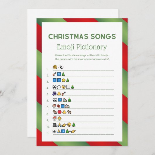 Invitation Jeu de Noël - Non modifiable - (Devant / Derrière)