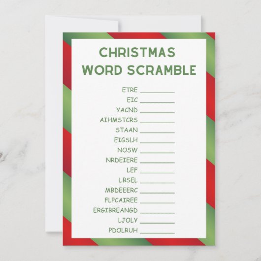 Invitation Jeu de Noël - Non modifiable - (Devant)