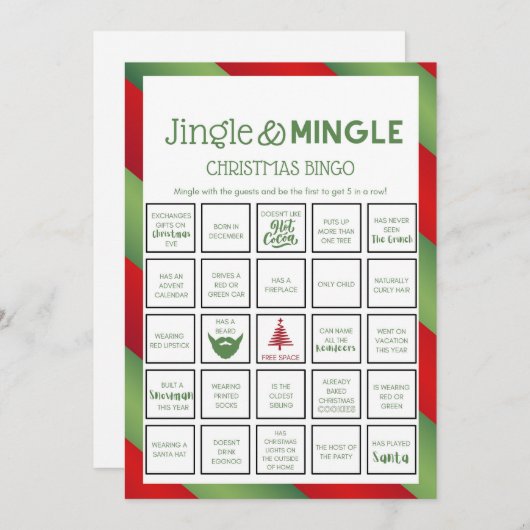 Invitation Jeu de Noël - Non modifiable - (Devant / Derrière)