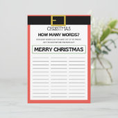 Invitation Jeu de Noël père Noël - Pas modifiable - (Debout devant)