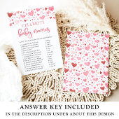 Invitation Jeu de nom de bébé de célébrité de la Saint-Valent