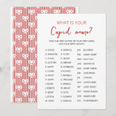Invitation Jeu de nom de Cupidon pour la fête de la Saint-Val (Devant / Derrière)