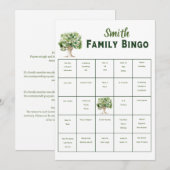 Invitation Jeu de partie de bingo Renion de l'arbre familial  (Devant / Derrière)