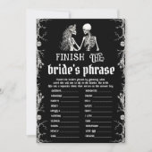 Invitation Jeu de phrase à compléter de la mariée squelette H (Devant)