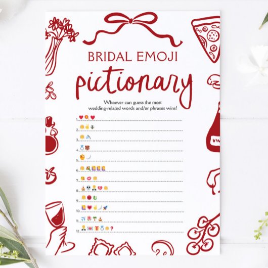 Invitation Jeu de Pictionary avec émoticônes pour enterrement