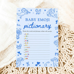 Invitation Jeu de Pictionary Bébé Emoji Dessiné à la Main pou