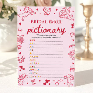 Invitation Jeu de Pictionary d'Emoji de Mariage Dessiné à la