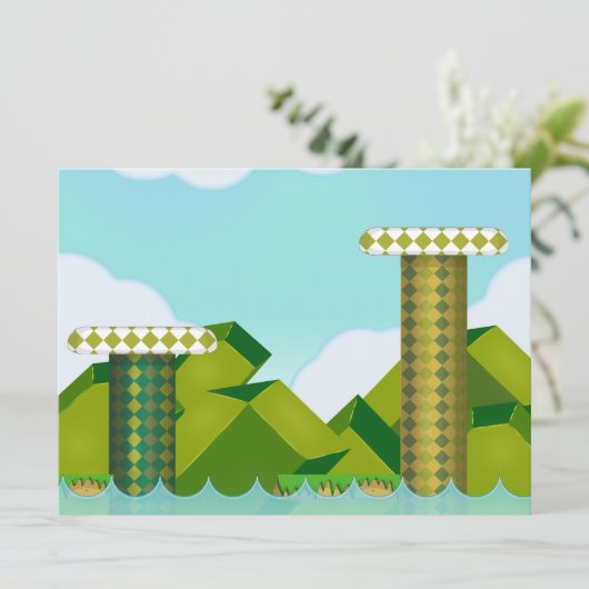 Invitation Jeu de plateforme rétro (Debout devant)