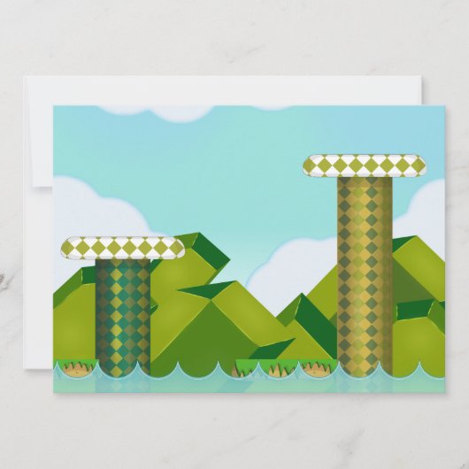 Invitation Jeu de plateforme rétro (Devant)