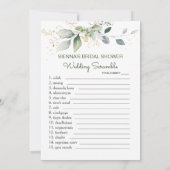 Invitation Jeu de porte-mariée verdoyante / Scramble Mariage (Dos)