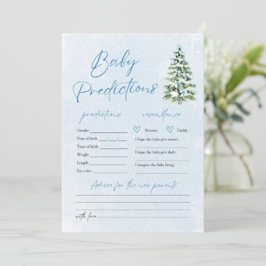 Invitation Jeu de prédiction de bébé pour l'arbre de Noël aux (Debout devant)