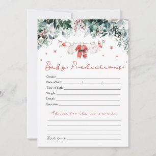Invitation Jeu de prédiction de bébé Santa Rouge pour Noël