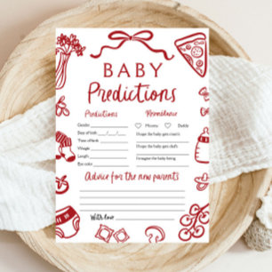 Invitation Jeu de prédiction pour bébé pizza italienne dessin