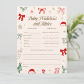 Invitation Jeu de prédictions de shower de bébé de Noël dessi (Debout devant)