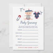 Invitation Jeu de prédictions pour bébé Shower Baby garçon na (Devant)