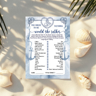 Invitation Jeu de 'Préférerait-Elle' pour l'enterrement de vi