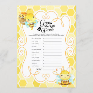 Invitation Jeu de prix Baby shower des abeilles