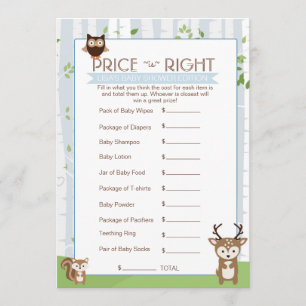 Invitation Jeu de prix de Baby Shower de printemps / été en f