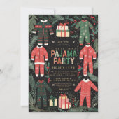 Invitation Jeu de Pyjama de Noël Fun Jour de Pajama (Devant)