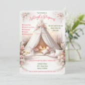 Invitation Jeu de pyjama doux Jeu de jeune fille Dormir Anniv (Debout devant)