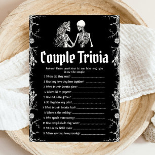 Invitation Jeu de quiz de couple gothique Halloween pour la d