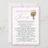 Invitation Jeu de quiz de douche de mariage Rose Gingham Fres (Devant)