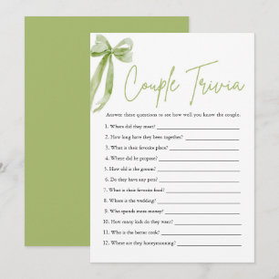 Invitation Jeu de quiz pour enterrement de vie de jeune fille
