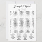 Invitation Jeu de recherche de mot de réception de mariage, j (Devant)