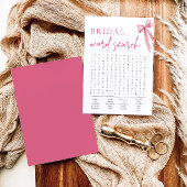 Invitation Jeu de recherche Mot de Fête des mariées de la Bow