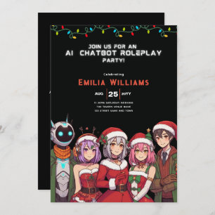 Invitation Jeu de rôle de chatbot ADULTE Noël de l'animal Rob