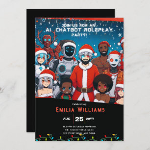 Invitation Jeu de rôle de chatbot ADULTE Noël de l'animal Rob