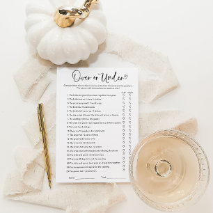 Invitation Jeu de Salle de Mariage Au-Dessus ou Au-Dessous