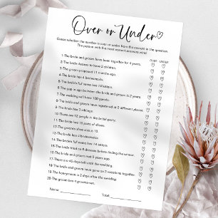 Invitation Jeu de Salle de Mariage Au-Dessus ou Au-Dessous