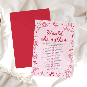 Invitation Jeu de Salle de Mariage Dessiné à la Main 'Would S
